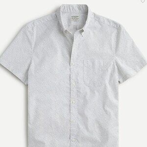 NEW NWT J. Crew Medium Short-sleeve stretch Secret Wash cotton poplin shirt